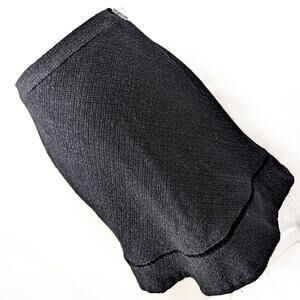 THE GAP! LUXE BLACK NUBBY WOOL BLEND, VELVET RIBBON DETAILED PENCIL SKIRT! SZ 2